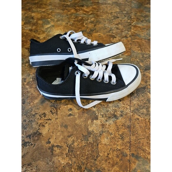 HARLEY DAVIDSON - Boys Canvas Black-white Shoe Size 5 (Converse Style) - Picture 5 of 10